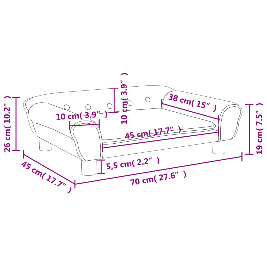vidaXL Καναπές Παιδικός Ανοιχτό Γκρι 70 x 45 x 26 εκ. από Βελούδο