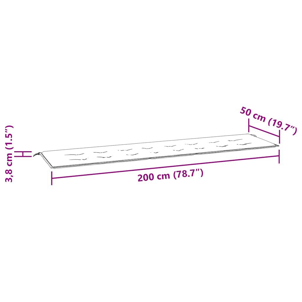 vidaXL Μαξιλάρι Πάγκου Κήπου Taupe 200x50x4 εκ. Ύφασμα Oxford