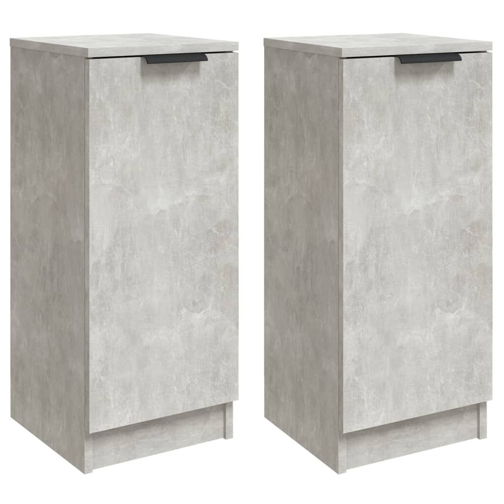 vidaXL Ντουλάπια 2 τεμ. Γκρι Σκυροδέματος 30x30x70 εκ. Επεξεργ. Ξύλο