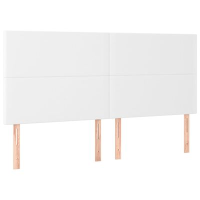vidaXL Κρεβάτι Boxspring με Στρώμα Λευκό 180x200 εκ. Συνθετικό Δέρμα
