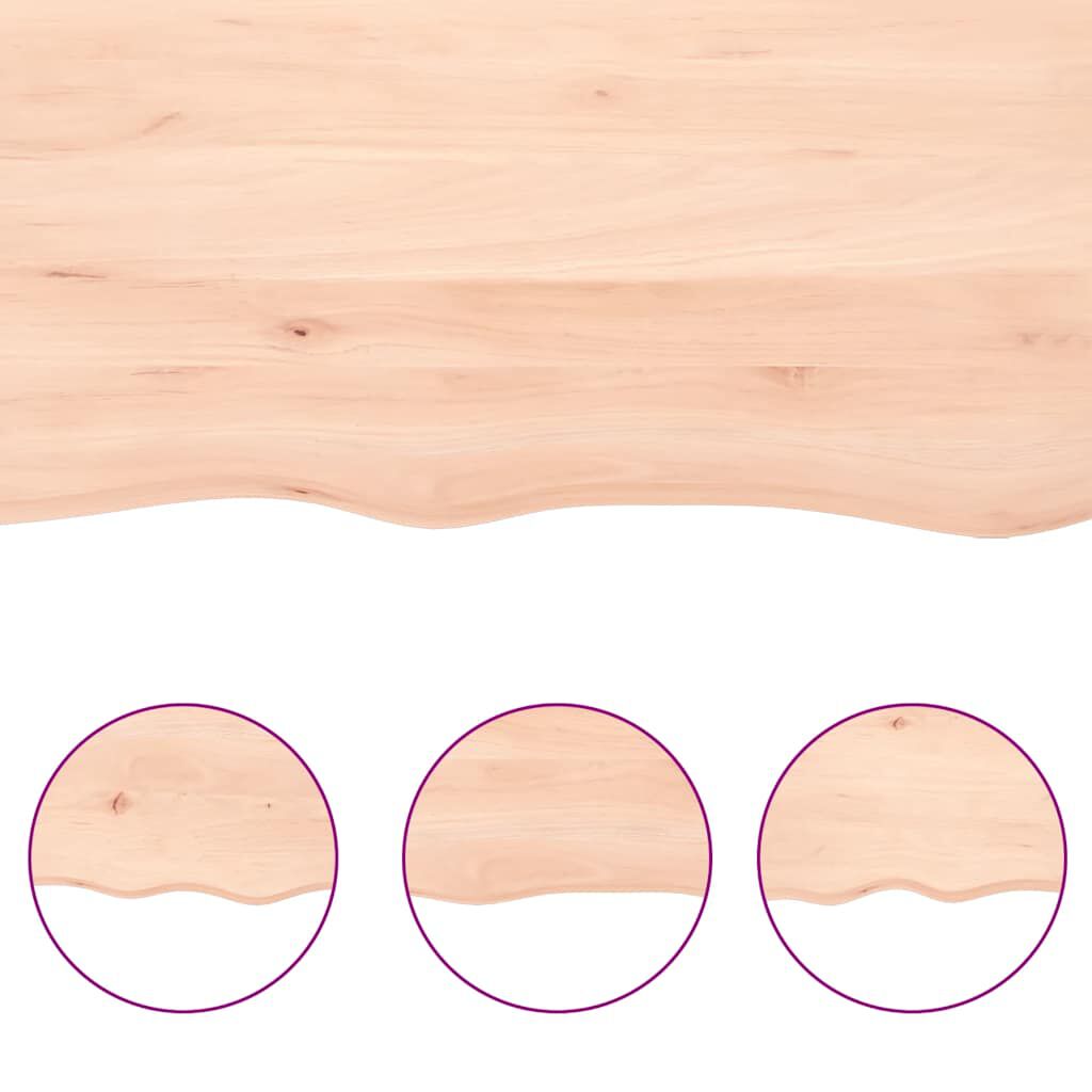 vidaXL Ράφι Τοίχου 220x50x(2-6) εκ. από Ακατέργαστο Μασίφ Ξύλο Δρυός