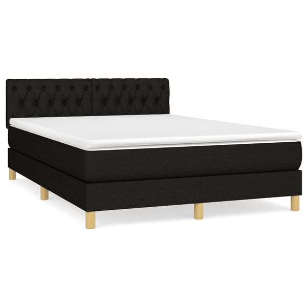 vidaXL &Kappa;&rho;&epsilon;&beta;ά&tau;&iota; Boxspring &mu;&epsilon; &Sigma;&tau;&rho;ώ&mu;&alpha; &Mu;&alpha;ύ&rho;&omicron; 140x190 &epsilon;&kappa;. &Upsilon;&phi;&alpha;&sigma;&mu;ά&tau;&iota;&nu;&omicron;