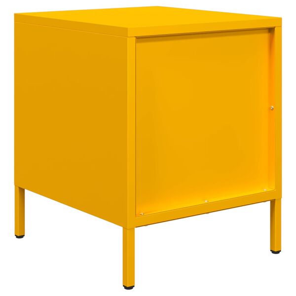 vidaXL Κομοδίνο Μουσταρδί 35x39x43,5 εκ. από Χάλυβα