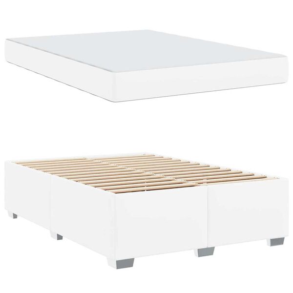 vidaXL Σκελετός Κρεβατιού Λευκό 140 x 200 cm Τεχνητό δέρμα