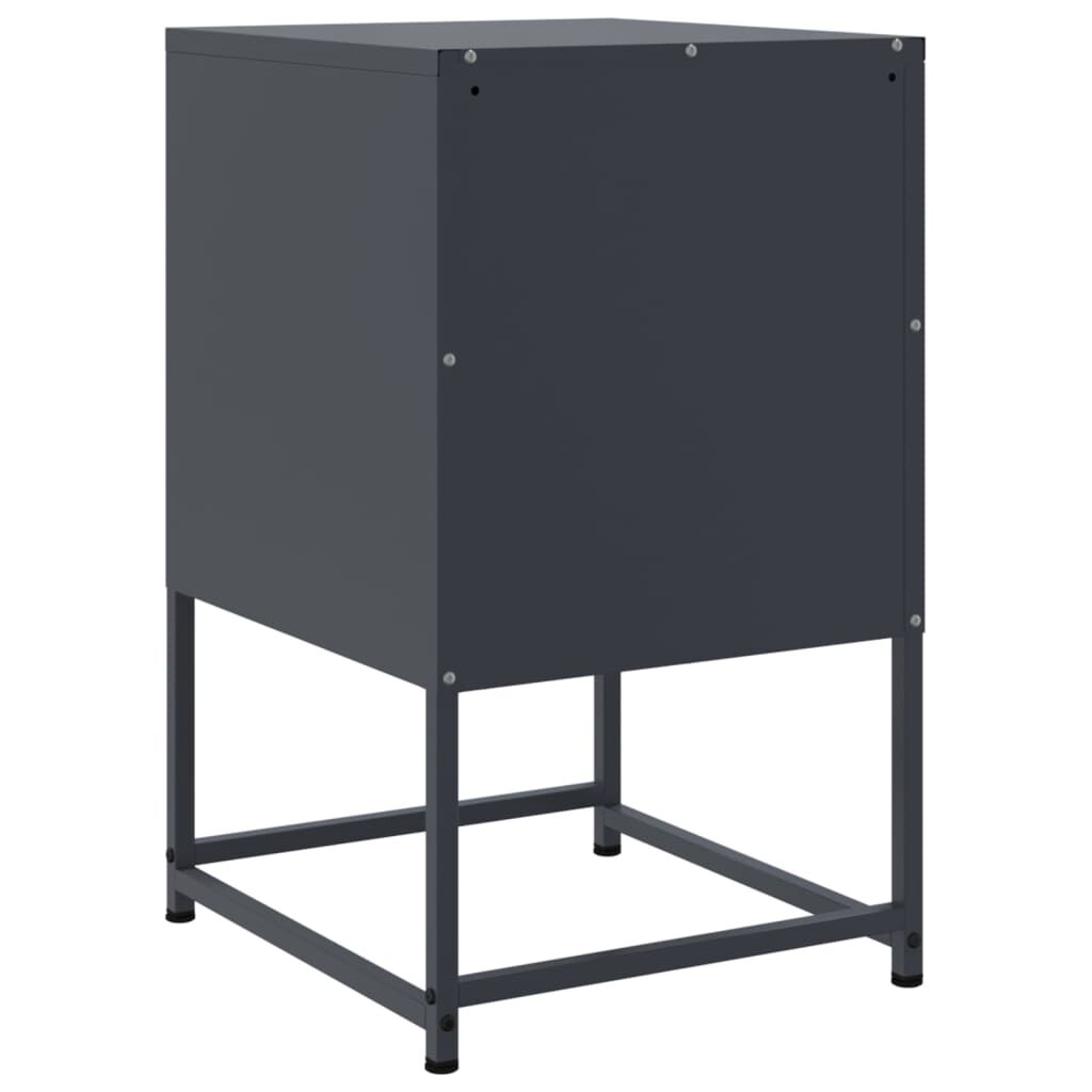 vidaXL Κομοδίνο Ανθρακί 36 x 39 x 60,5 εκ. Ατσάλινο