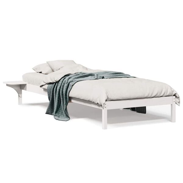 vidaXL Κρεβατοκάμαρα με Πλαϊνά Τραπέζια Λευκό 100 x 210 cm