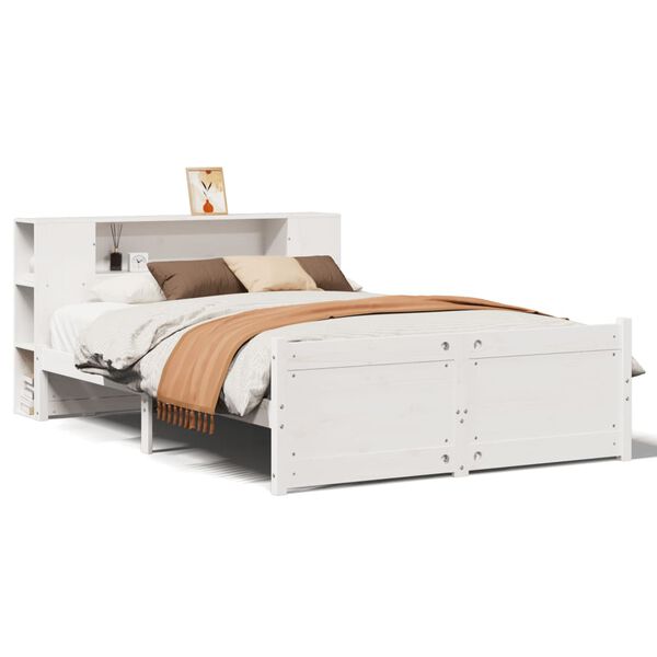 vidaXL Κρεβάτι Βιβλιοθήκη Χωρίς Στρώμα 150x200 εκ Μασίφ Ξύλο Πεύκου