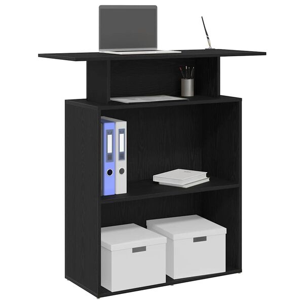 vidaXL Γραφείο Υποδοχής Μαύρο 100x40x104 εκ. από Τεχνητό Ξύλο