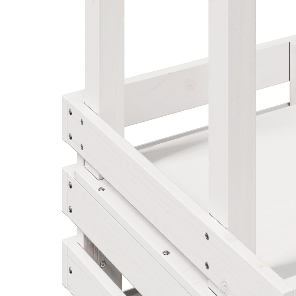 vidaXL Τραπέζι Μπαρ Κήπου με Οροφή Λευκό 112,5x57x195,5εκ. Μασίφ Πεύκο