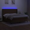 vidaXL &Kappa;&rho;&epsilon;&beta;ά&tau;&iota; Boxspring &mu;&epsilon; &Sigma;&tau;&rho;ώ&mu;&alpha; & LED &Sigma;&kappa;.&Kappa;&alpha;&phi;έ 160x200&epsilon;&kappa;. &Upsilon;&phi;&alpha;&sigma;&mu;ά&tau;&iota;&nu;&omicron;