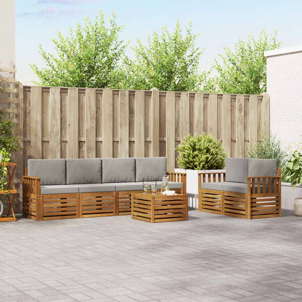 vidaXL &Sigma;&epsilon;&tau; &Kappa;&alpha;&nu;&alpha;&pi;έ 7 pcs &Phi;&upsilon;&sigma;&iota;&kappa;ό &kappa;&alpha;&iota; &Alpha;&nu;&omicron;&iota;&chi;&tau;ό &Gamma;&kappa;&rho;&iota; &Sigma;&tau;&epsilon;&rho;&epsilon;ό &Xi;ύ&lambda;&omicron; &Alpha;&kappa;&alpha;&kappa;ί&alpha;&sigmaf;