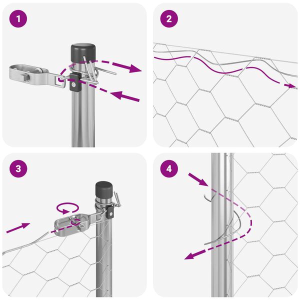 Φράκτης vidaXL Hexagon 0,6x50 μ Γαλβανισμένος Ατσάλι