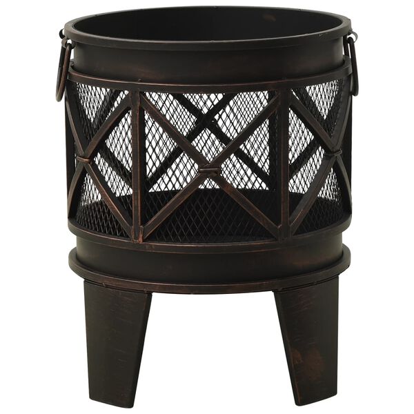 313637 vidaXL Rustic Fire Pit with Poker Φ42x54 cm Steel