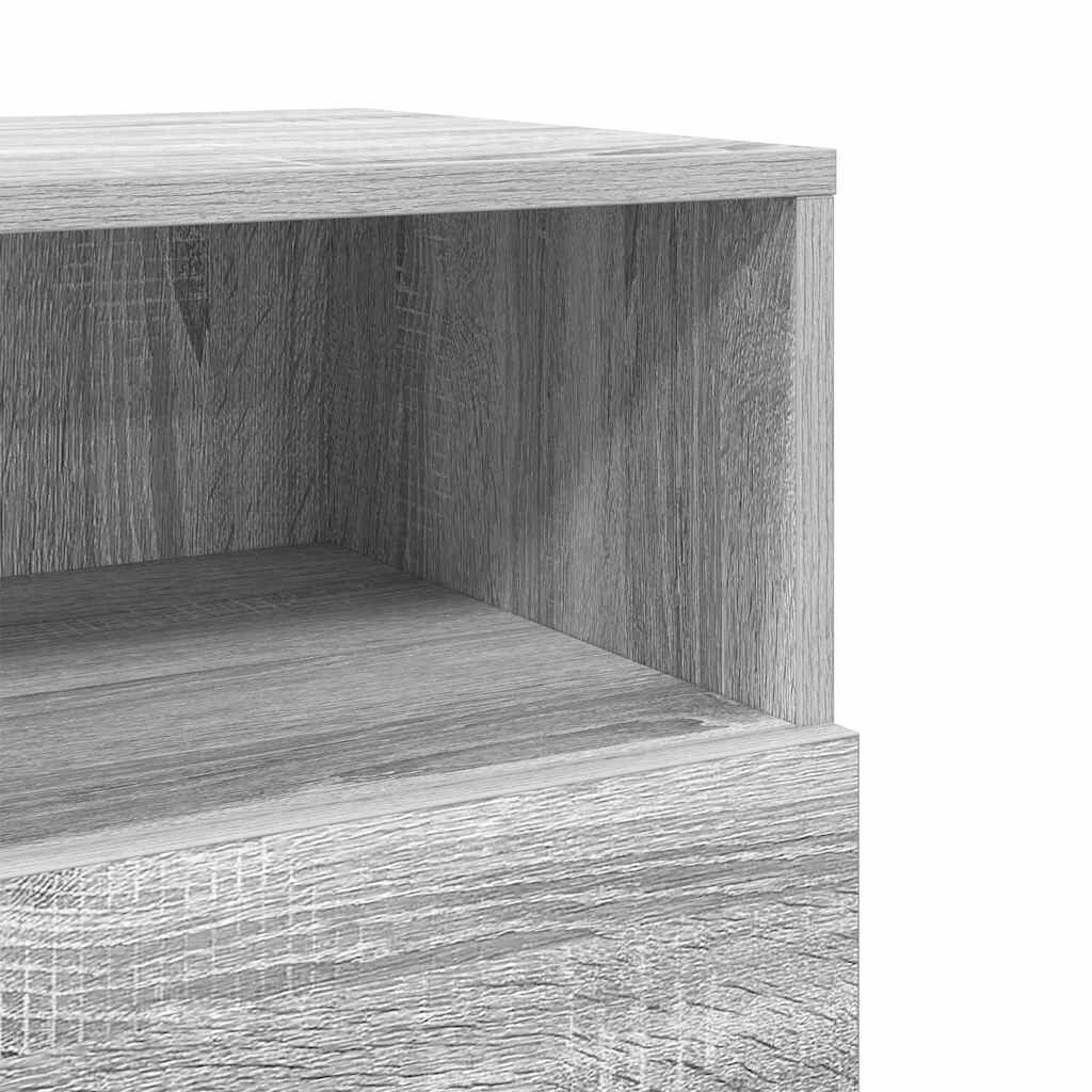 vidaXL Κομοδίνα 2 τμχ με 2 συρτάρια Γκρι Sonoma 36x36x68 εκ.
