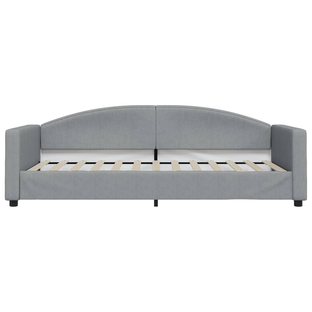 vidaXL Καναπές Κρεβάτι με Στρώμα Ανοιχτό Γκρι 90 x 200 εκ. Υφασμάτινο