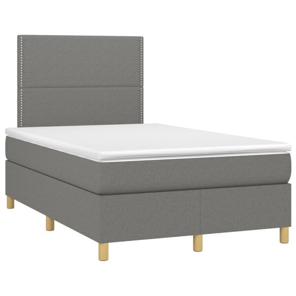 vidaXL &Kappa;&rho;&epsilon;&beta;ά&tau;&iota; Boxspring &mu;&epsilon; &Sigma;&tau;&rho;ώ&mu;&alpha; & LED &Sigma;&kappa;.&Gamma;&kappa;&rho;&iota; 120x200 &epsilon;&kappa; &Upsilon;&phi;&alpha;&sigma;&mu;ά&tau;&iota;&nu;&omicron;