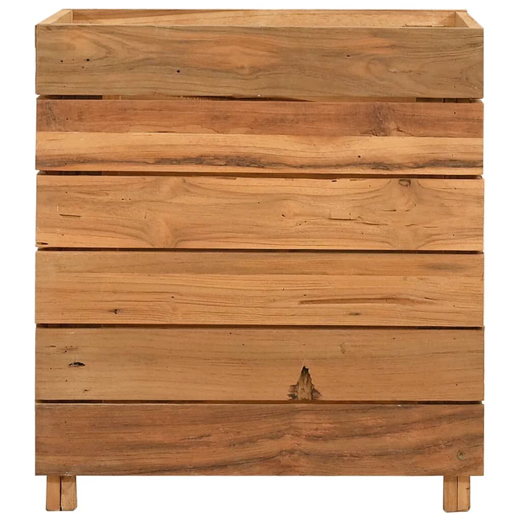 vidaXL Ζαρντινιέρα Υπερυψωμένη 50x40x55 εκ. Ανακυκλ. Ξύλο Teak/Ατσάλι