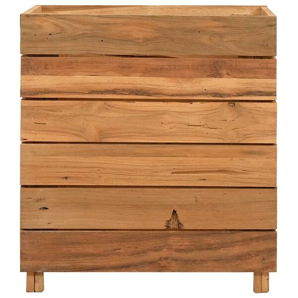 vidaXL Ζαρντινιέρα Υπερυψωμένη 50x40x55 εκ. Ανακυκλ. Ξύλο Teak/Ατσάλι