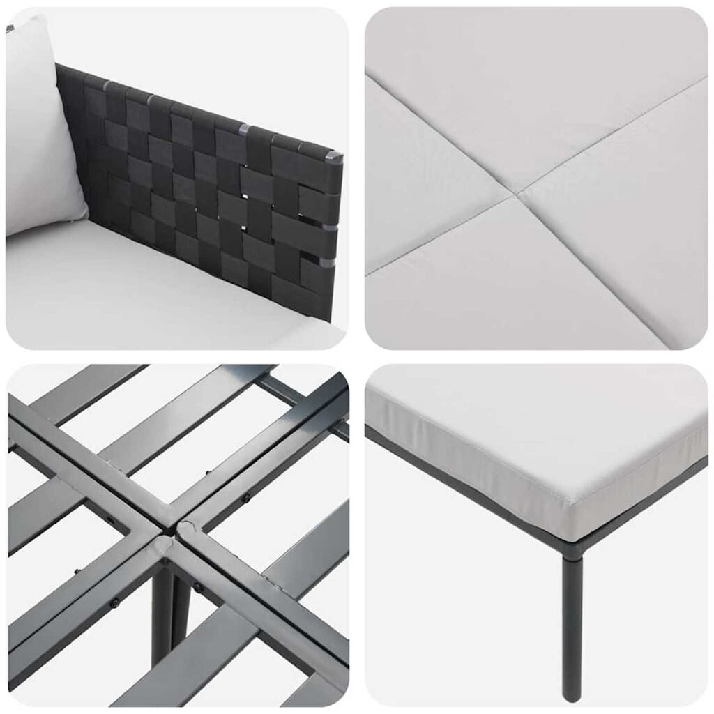 vidaXL Ήλιο-κρεβάτι με μαξιλάρι Ανθρακί 115 x 153 x 69.5 εκ. Ατσάλι