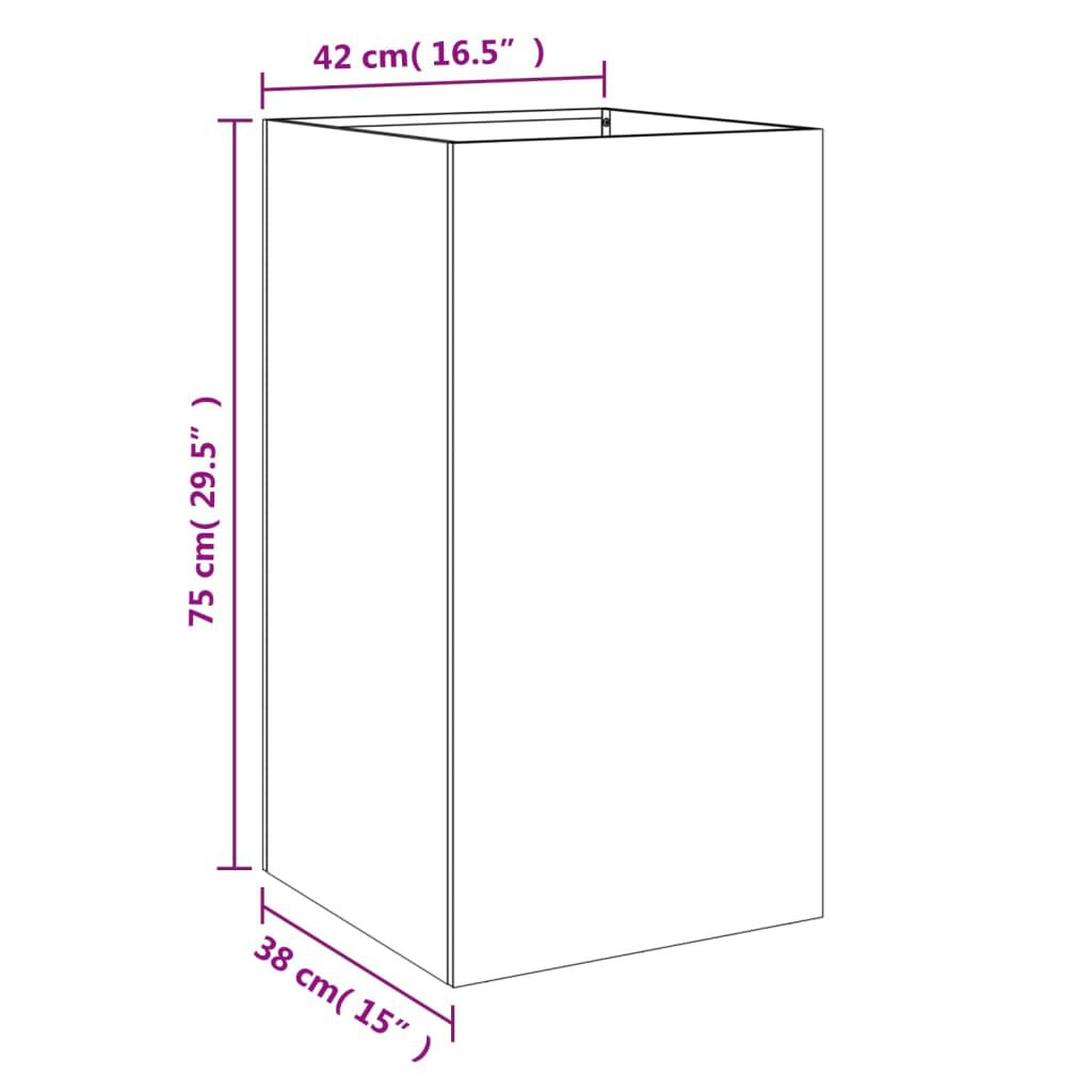 vidaXL Ζαρντινιέρα Λευκή 42x38x75 εκ. από Χάλυβα