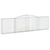 vidaXL Συρματοκιβώτια Τοξωτά 7 τεμ. 400x30x100/120 εκ. Γαλβαν. Ατσάλι