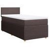 vidaXL Κρεβάτι Boxspring με Στρώμα Σκούρο Καφέ 90x200 εκ. Υφασμάτινο