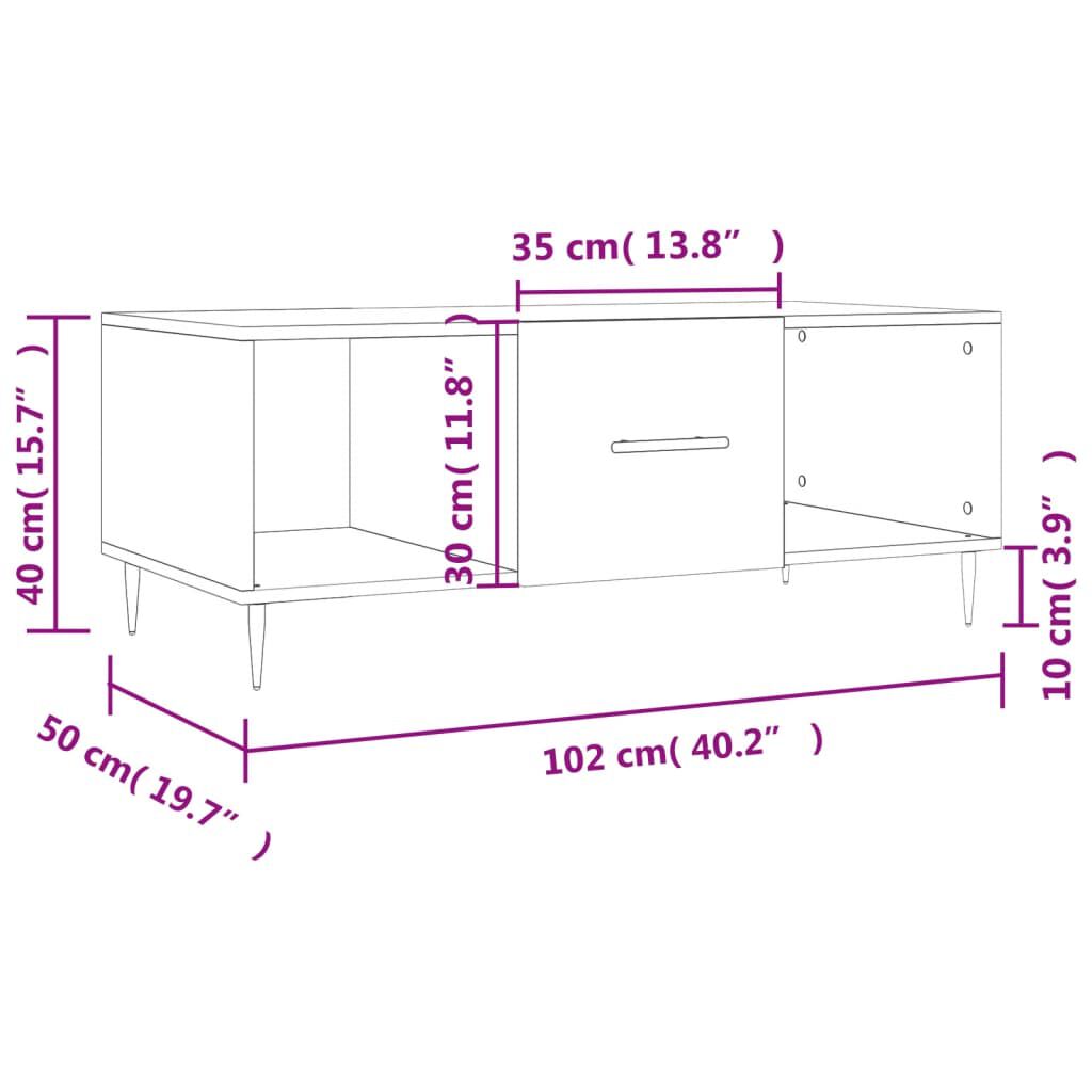 vidaXL Τραπεζάκι Σαλονιού Γκρι Σκυρ. 102x50x40 εκ. Επεξεργασμένο Ξύλο