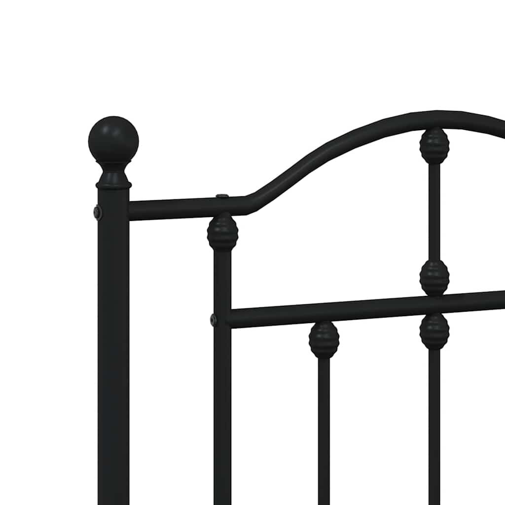 vidaXL Πλαίσιο Κρεβατιού με Κεφαλάρι&Ποδαρικό Μαύρο 150x200εκ. Μέταλλο