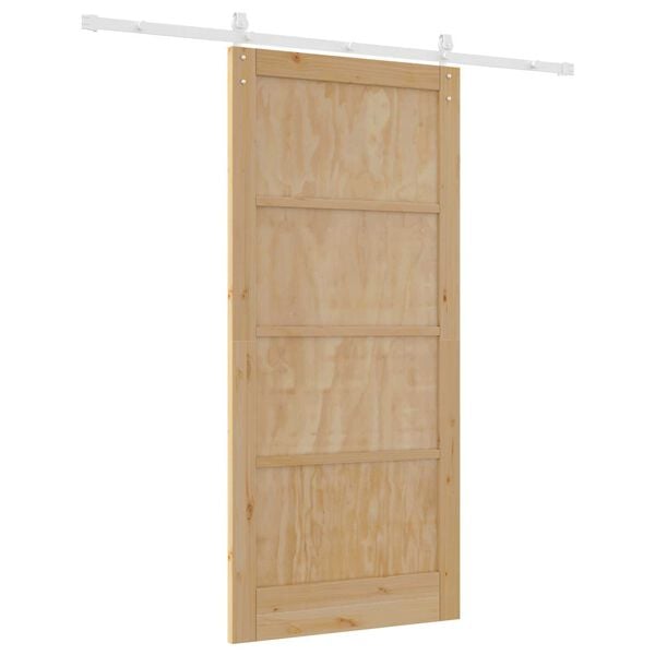 vidaXL Συρόμενη Πόρτα Φυσικό και λευκό 93 x 202 cm