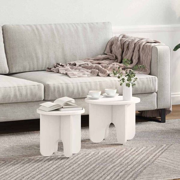vidaXL Τραπεζάκι σαλονιού 2 pcs Λευκό 39.5 x 39.5 x 30 εκ.