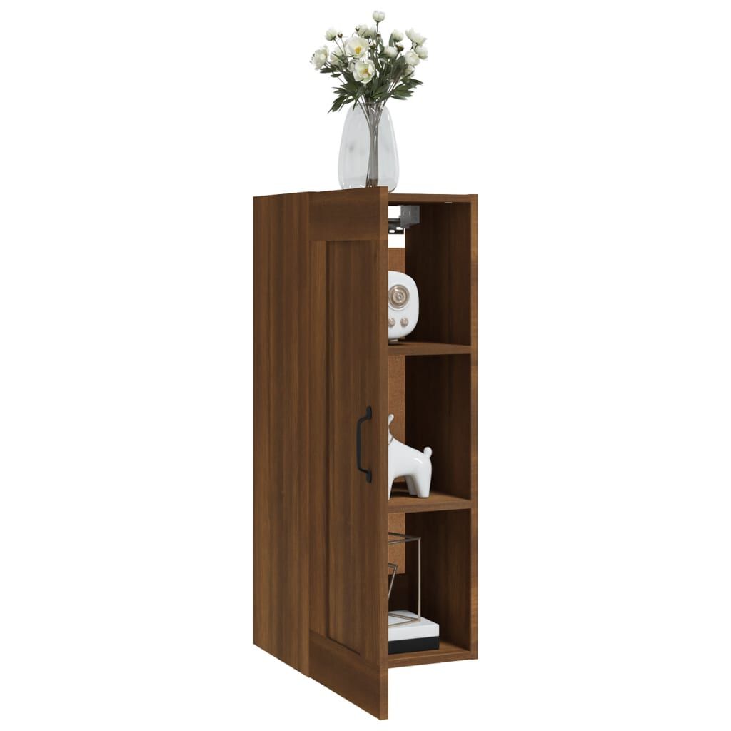 vidaXL Ντουλάπι Κρεμαστό Καφέ Δρυς 35 x 34 x 90 εκ. Επεξεργασμένο Ξύλο