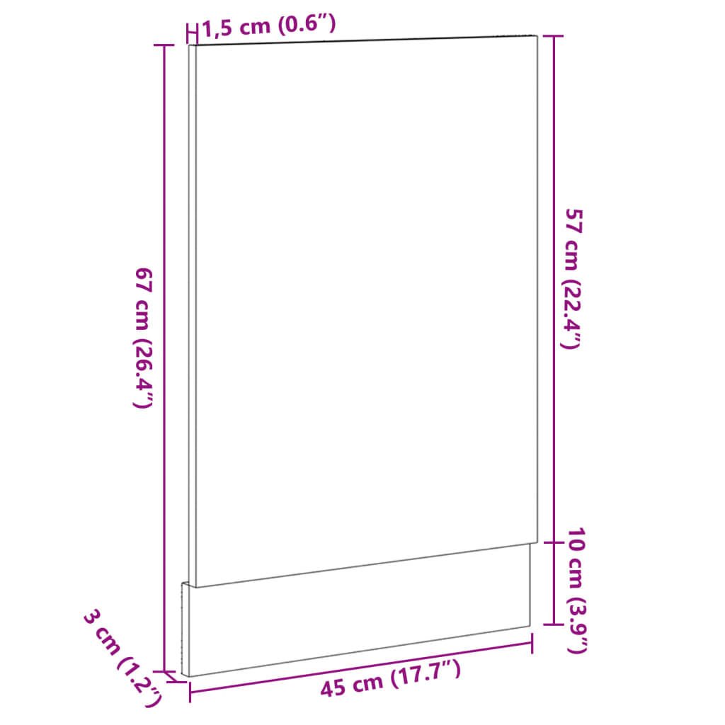 vidaXL Πρόσοψη Πλυντηρίου Πιάτων Lyon Sonoma Δρυς 45x3x67εκ.