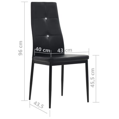 vidaXL Καρέκλες Τραπεζαρίας 4 τεμ. Μαύρες από Συνθετικό Δέρμα