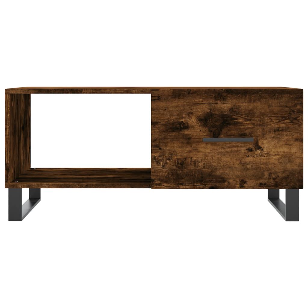 vidaXL Τραπεζάκι Σαλονιού Καπνιστή Δρυς 90x50x40 εκ. Επεξεργασμ. Ξύλο