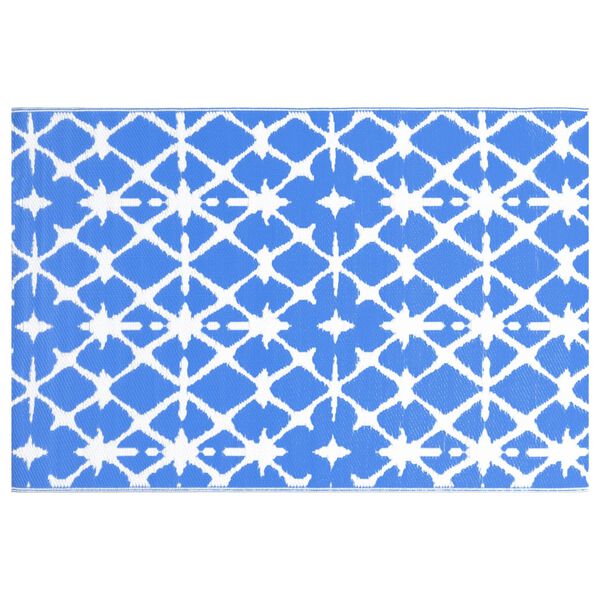 vidaXL χαλί εξωτερικού χώρου ARAKIL μπλε και λευκό 120x180 cm PP