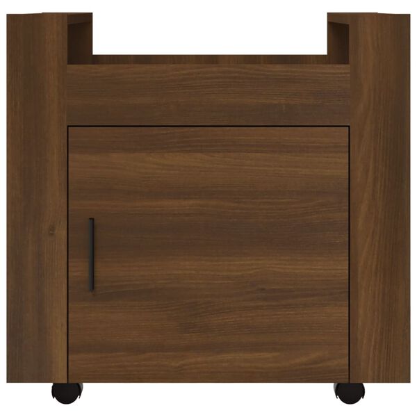 vidaXL Τρόλεϊ Γραφείου Καφέ Δρυς 60x45x60 εκ. από Επεξεργασμένο Ξύλο