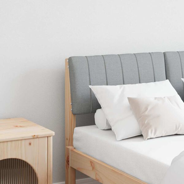 vidaXL Ταπετσαρισμένο κεφαλάρι Ανοιχτό γκρι 120 cm
