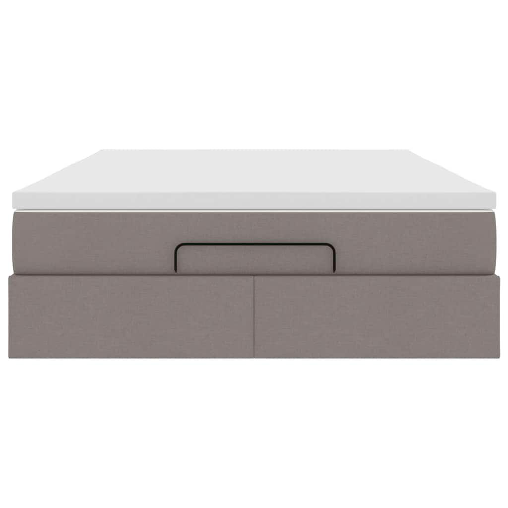 vidaXL Οθωμανικό κρεβάτι με στρώμα Taupe 140x200cm ύφασμα