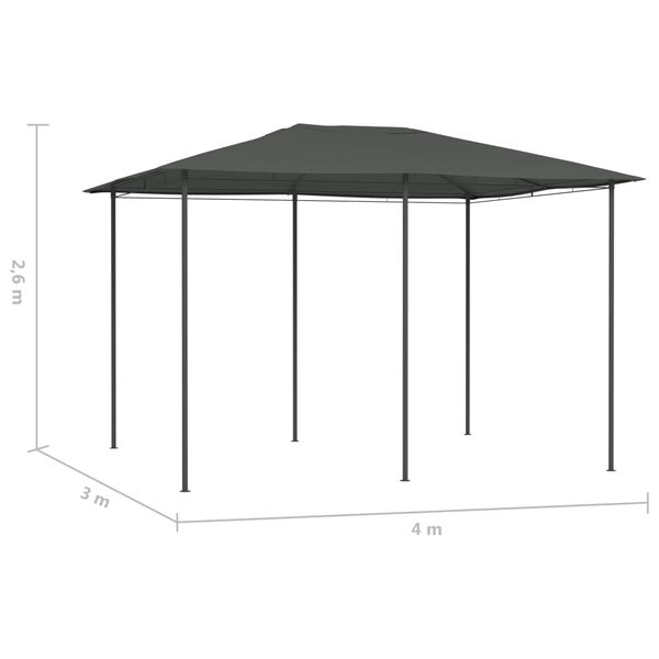 vidaXL Κιόσκι Ανθρακί 3 x 4 x 2,6 μ. 160 γρ./μ²