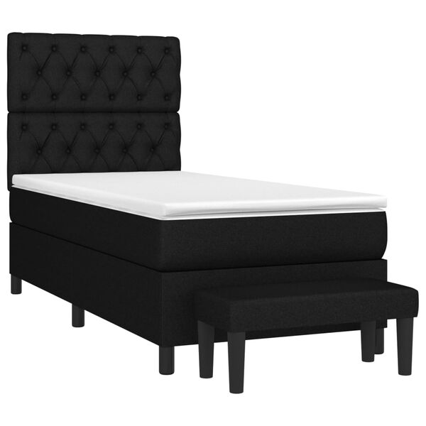 vidaXL &Kappa;&rho;&epsilon;&beta;ά&tau;&iota; Boxspring &mu;&epsilon; &Sigma;&tau;&rho;ώ&mu;&alpha; &Mu;&alpha;ύ&rho;&omicron; 80 x 200 &epsilon;&kappa;. &Upsilon;&phi;&alpha;&sigma;&mu;ά&tau;&iota;&nu;&omicron;