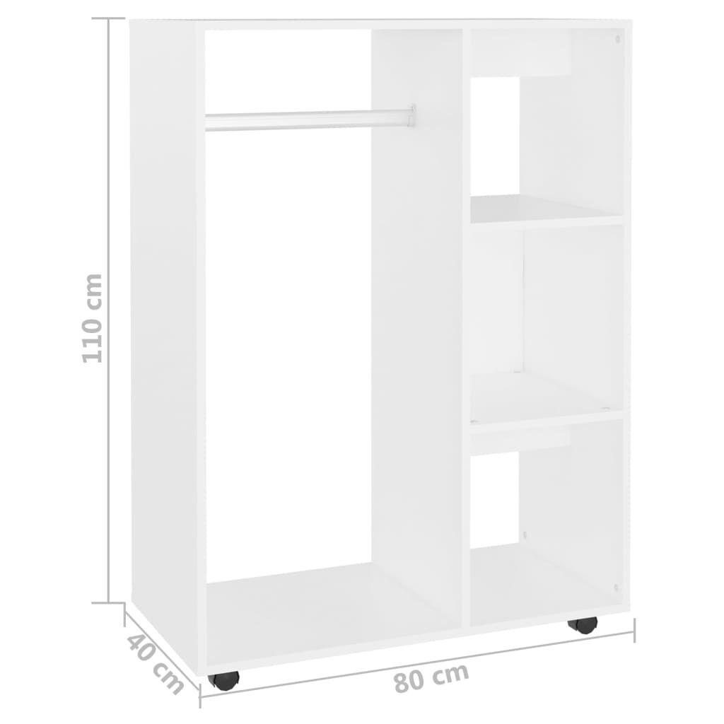 vidaXL Ντουλάπα Λευκή 80 x 40 x 110 εκ. από Επεξ. Ξύλο