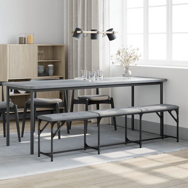 vidaXL Πάγκος Τραπεζαρίας Ανοιχτό Γκρι 186x32x45 εκ. Ατσάλι / Ύφασμα
