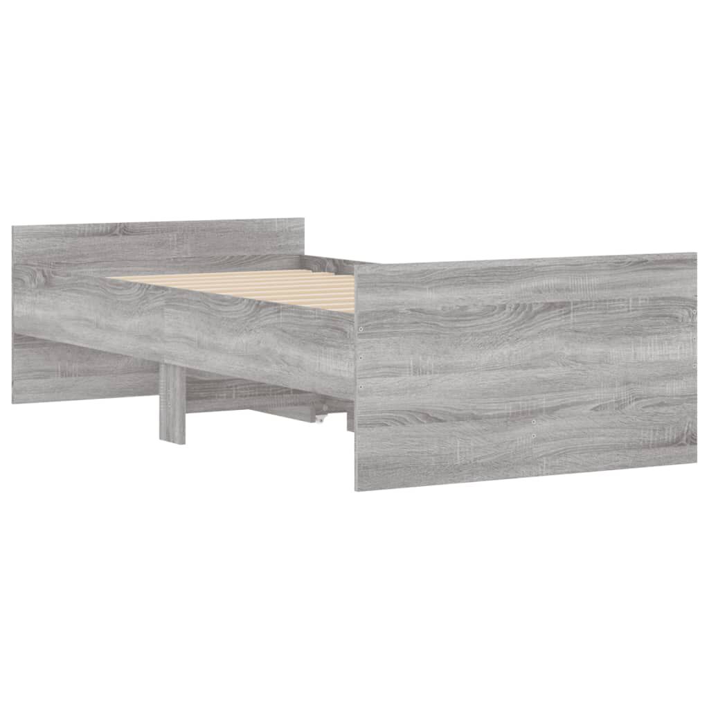 vidaXL Πλαίσιο Κρεβατιού Με Συρτάρια Γκρι Sonoma 75x190εκ Small Single