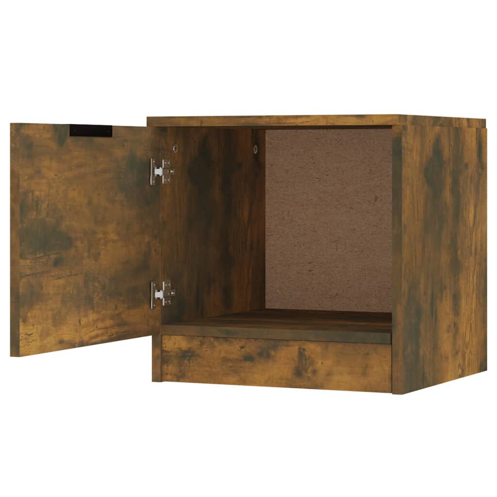 vidaXL Κομοδίνα 2 τεμ. Καπνιστή Δρυς 40 x 39 x 40 εκ.