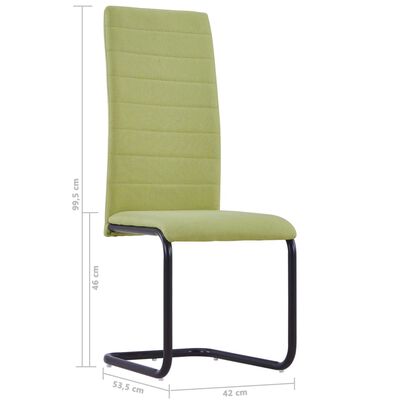 vidaXL Καρέκλες Τραπεζαρίας «Πρόβολος» 4 τεμ. Πράσινες Υφασμάτινες
