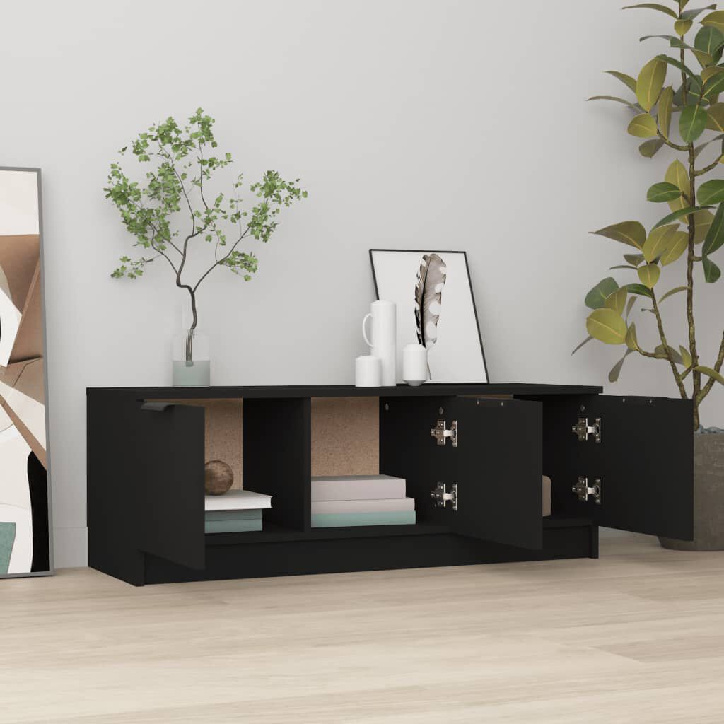 vidaXL Έπιπλο Τηλεόρασης Μαύρο 102x35x36,5 εκ. Επεξεργασμένο Ξύλο