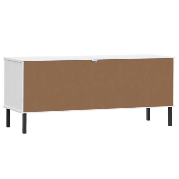 vidaXL Παπουτσοθήκη OSLO Λευκή 106x35x45 εκ Μασίφ Ξύλο με Μετ. Πόδια