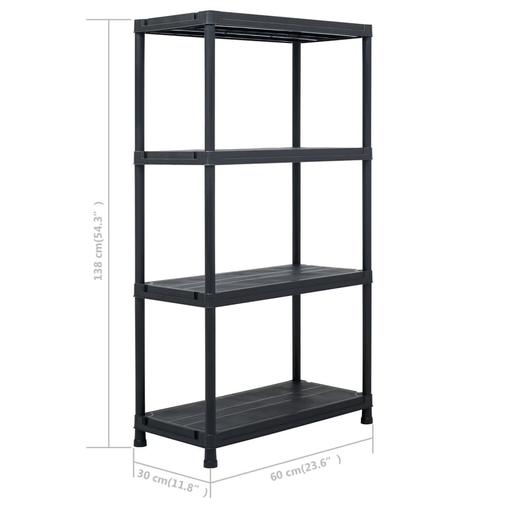 vidaXL Ραφιέρα Μαύρη 100 κ. 60 x 30 x 138 εκ. Πλαστική