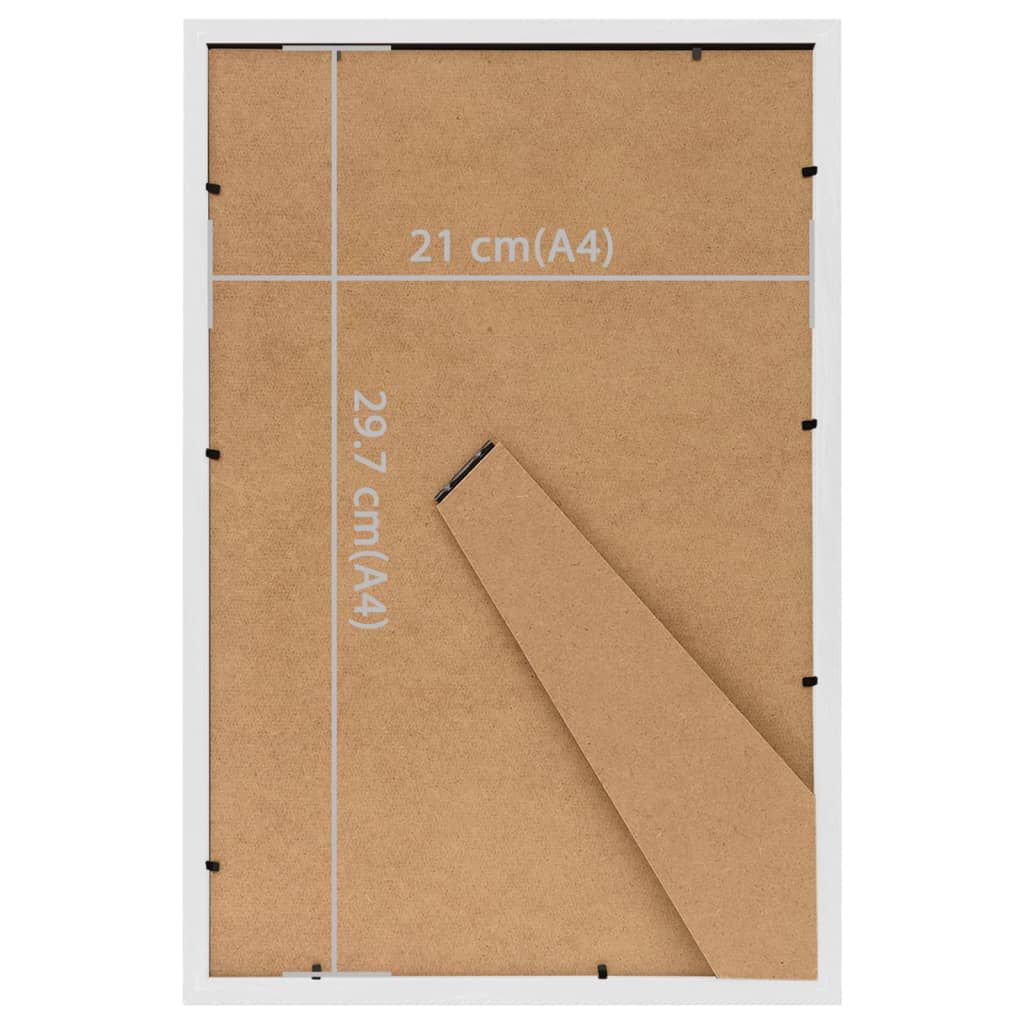 vidaXL Κορνίζες Κολάζ Τοίχου 3 τεμ. Λευκές 21 x 29,7 εκ. MDF