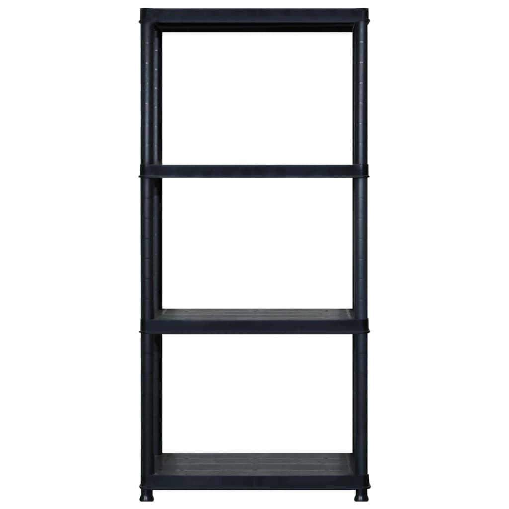 vidaXL Ραφιέρα Αποθήκευσης 4 Επιπέδων Μαύρη 183x30,5x130 εκ. Πλαστική